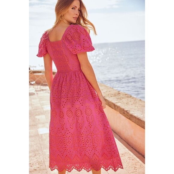 Friends Like These All Over Broderie Sweetheart Midi Dress Embroidered XS - Picture 3 of 8